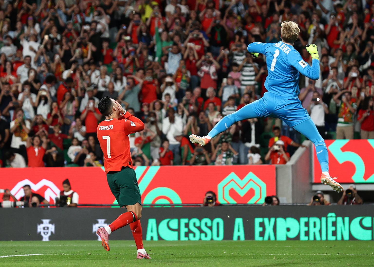 Reasons to be cheerful... Form of Brentford duo Nathan Collins and Caoimhin Kelleher gives Republic of Ireland a shot against Ronaldo and co.