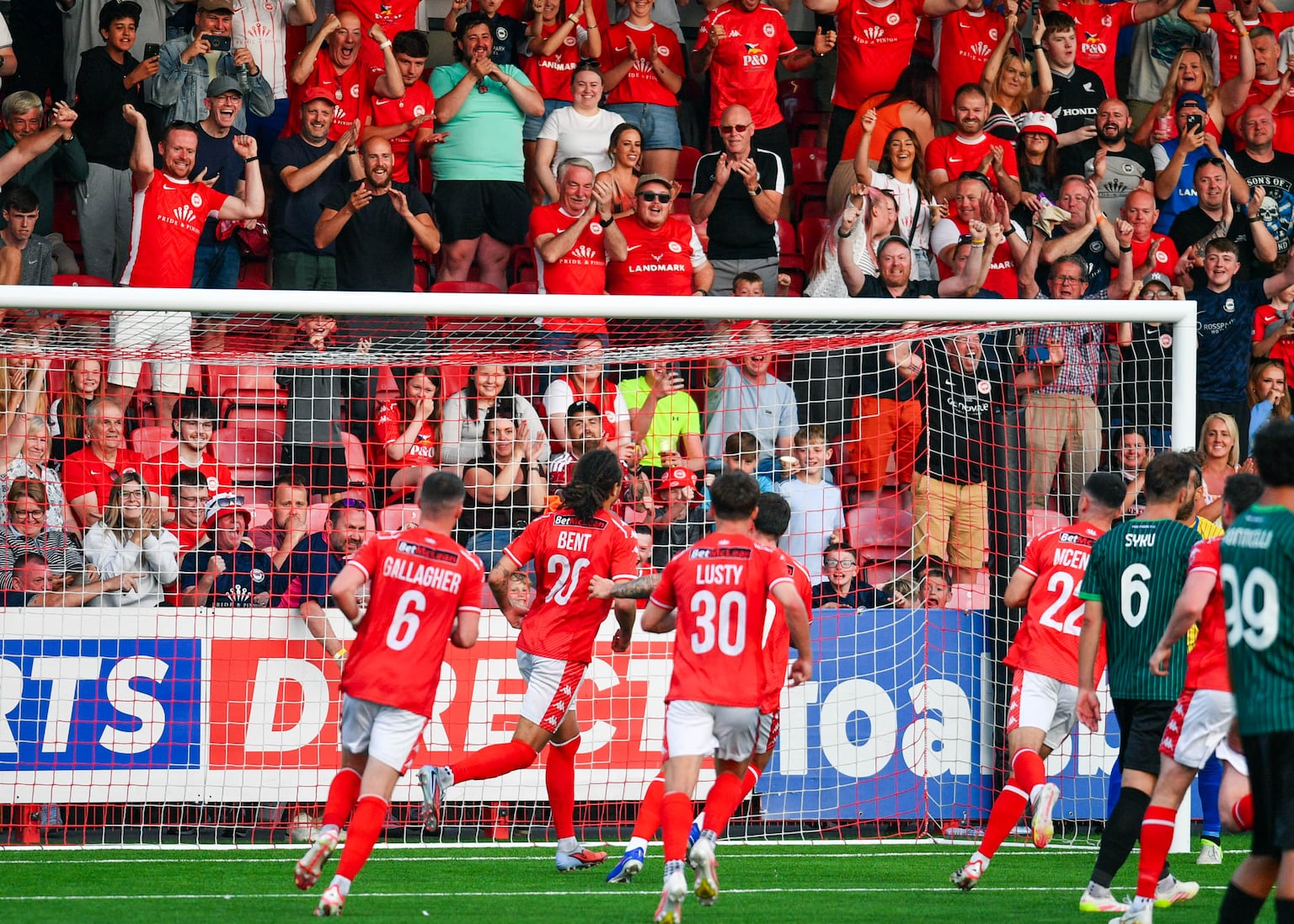 Larne and Shamrock Rovers both progress to the second qualification round of the Champions League after home wins