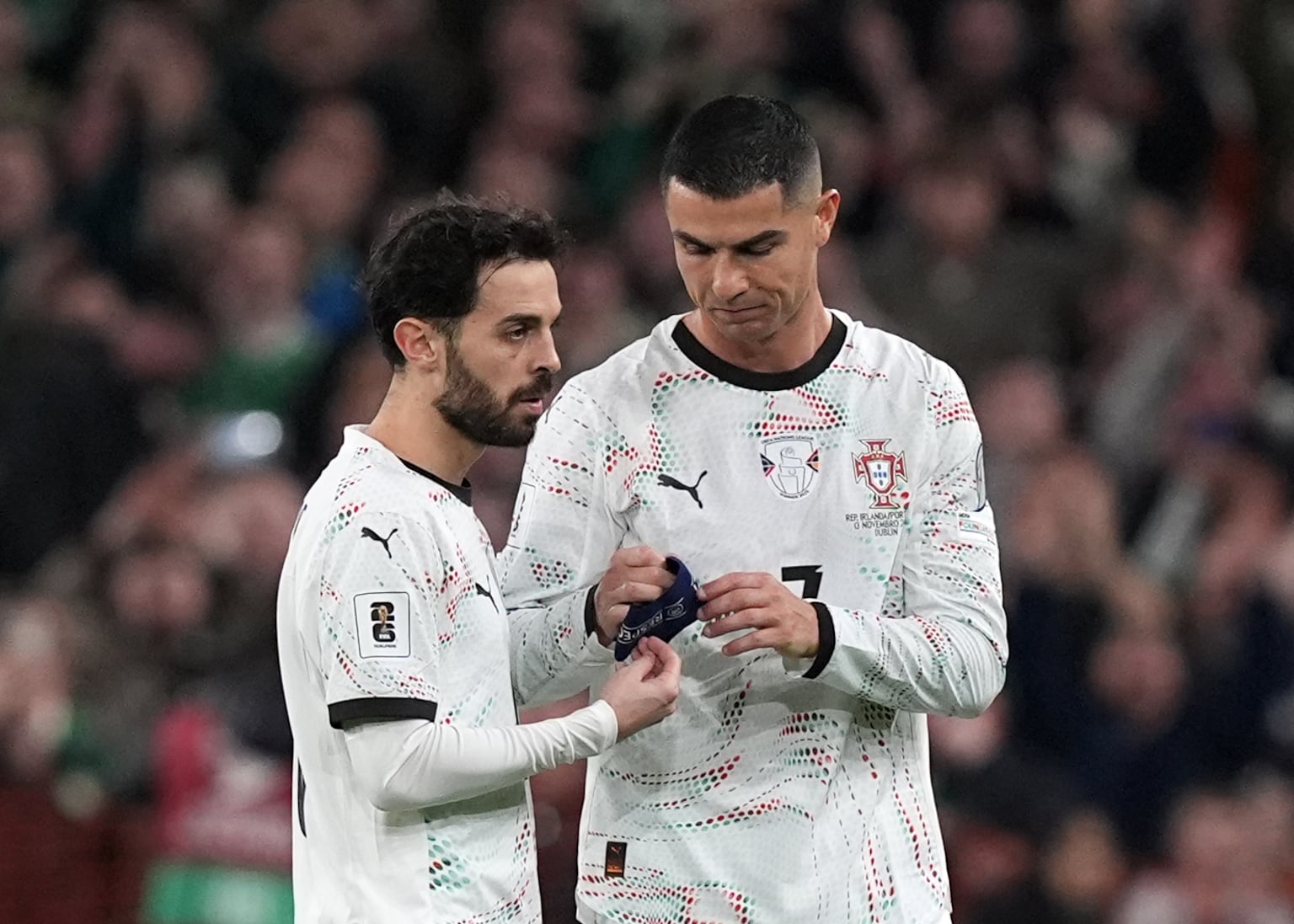 Cristiano Ronaldo sent off as Troy Parrott’s brace earns Ireland famous victory