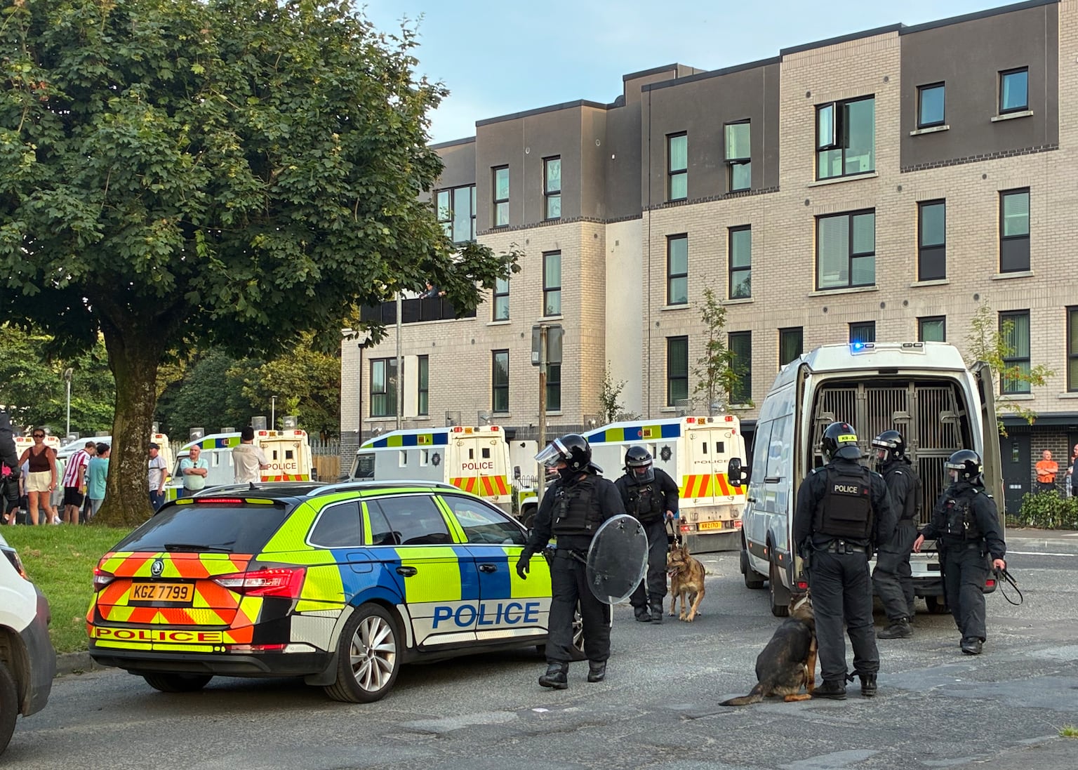 Play stopped at Derry’s Brandywell Stadium as trouble erupts in stands during Europa League clash