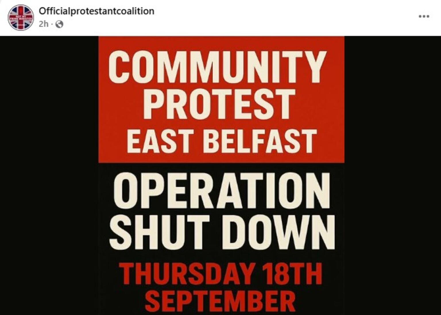 One of the planned protests is to take place on the Newtownards Road in east Belfast.