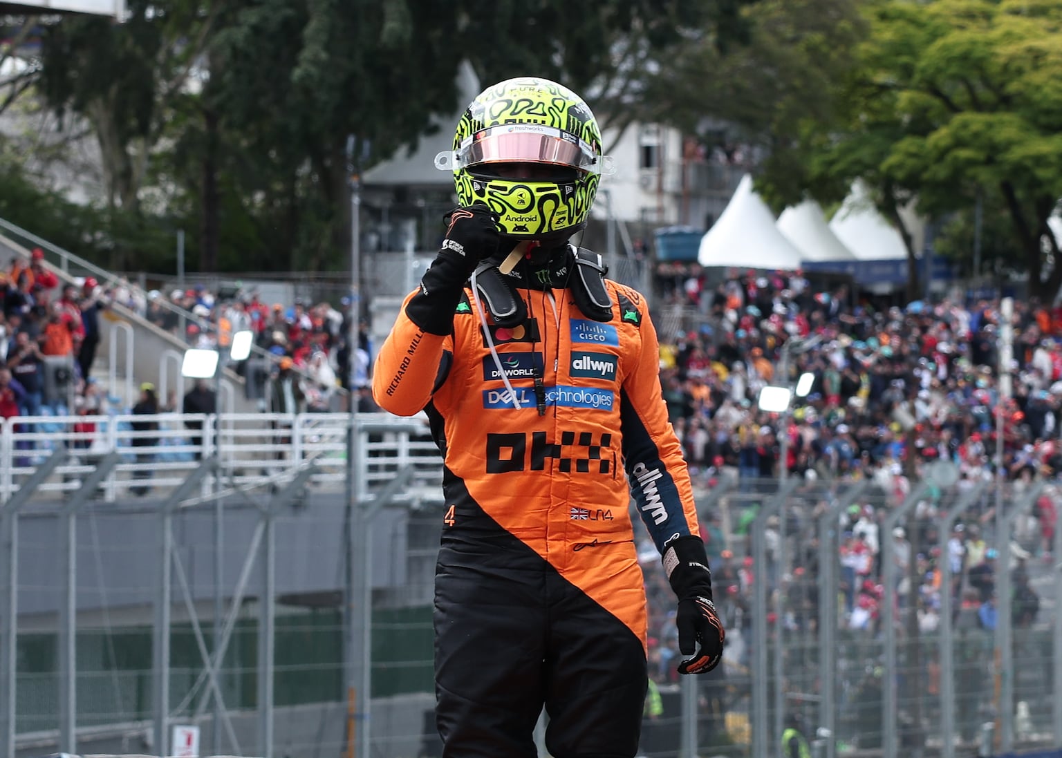 Lando Norris boosts title hopes by winning Sao Paulo GP with Oscar Piastri fifth