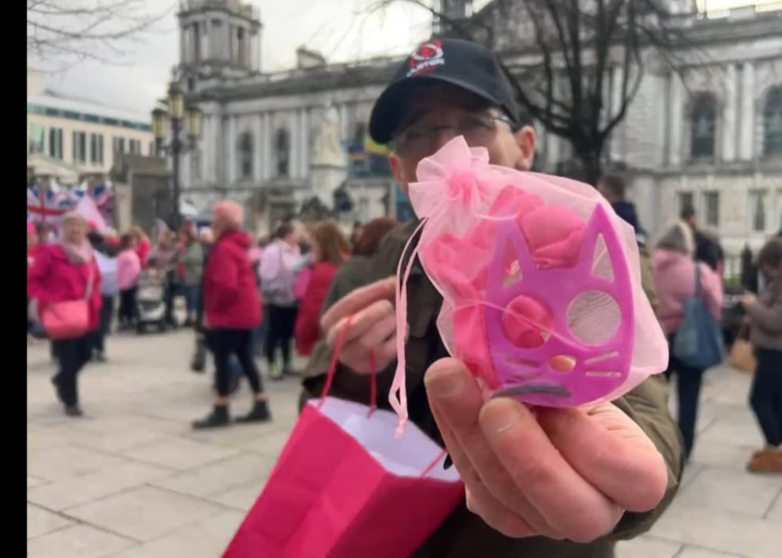 Knuckledusters handed out to women in ‘safety bags’ at anti-Islam rally in Belfast